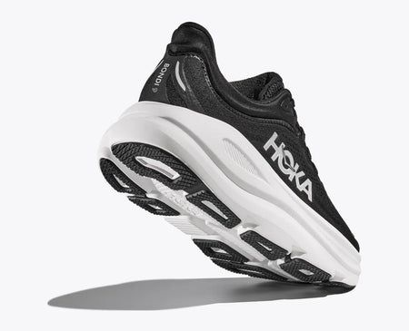 Hoka Women's Bondi 9 Black White Shoes | Orleans Shoe Co.