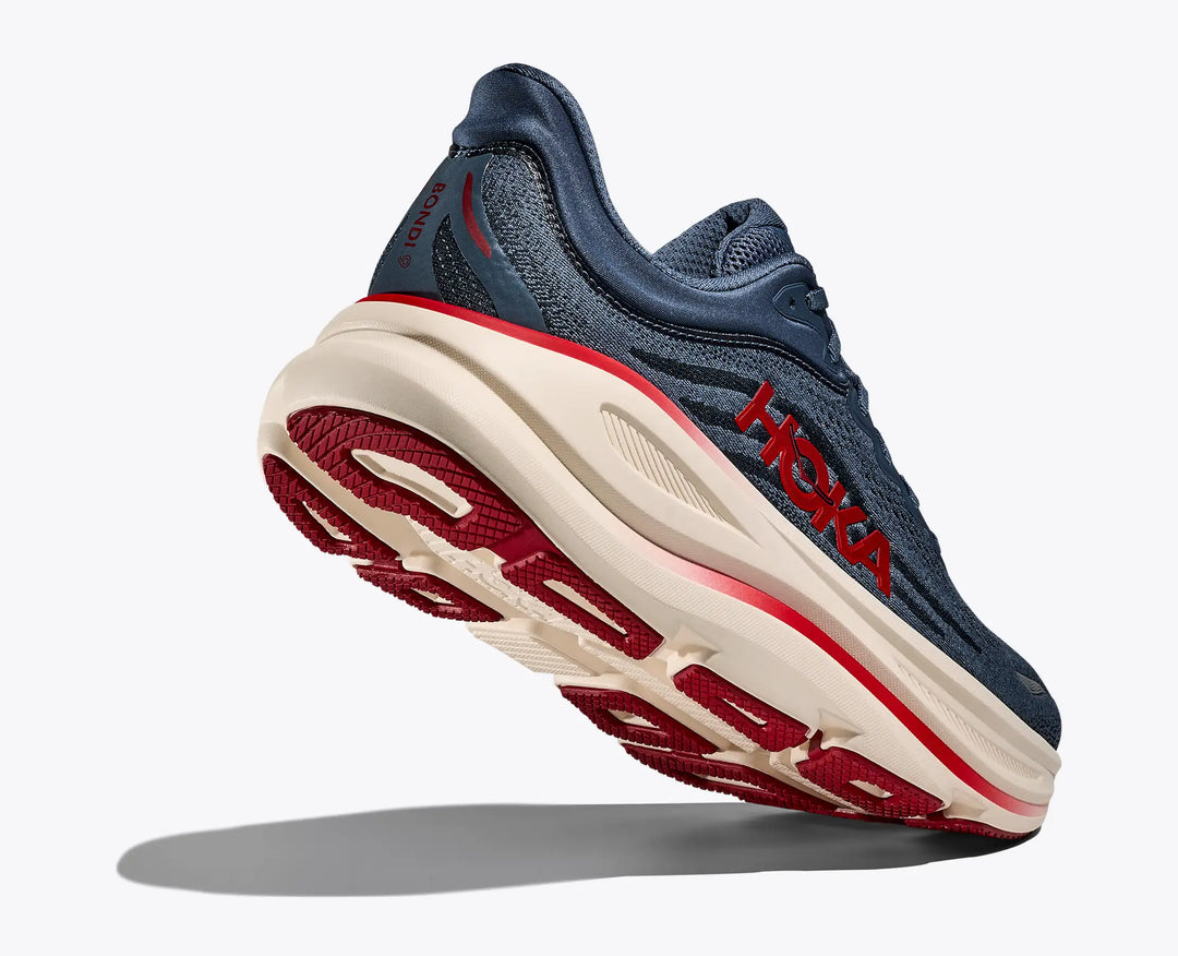 Hoka Men's Bondi 9 Thunder Cloud Vermillion - Orleans Shoe Co.