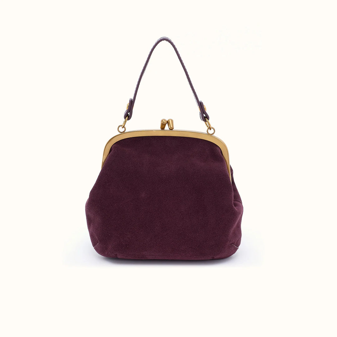 Hobo Alba Frame Crossbody Suede Dark Cherry