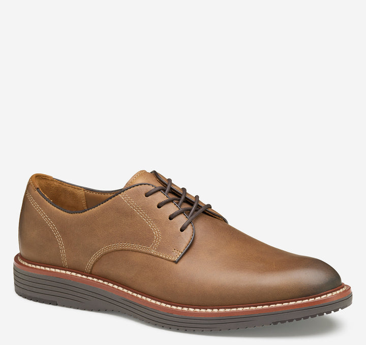 Johnston & Murphy Men's Upton Plain Toe Oiled Tan Full Grain