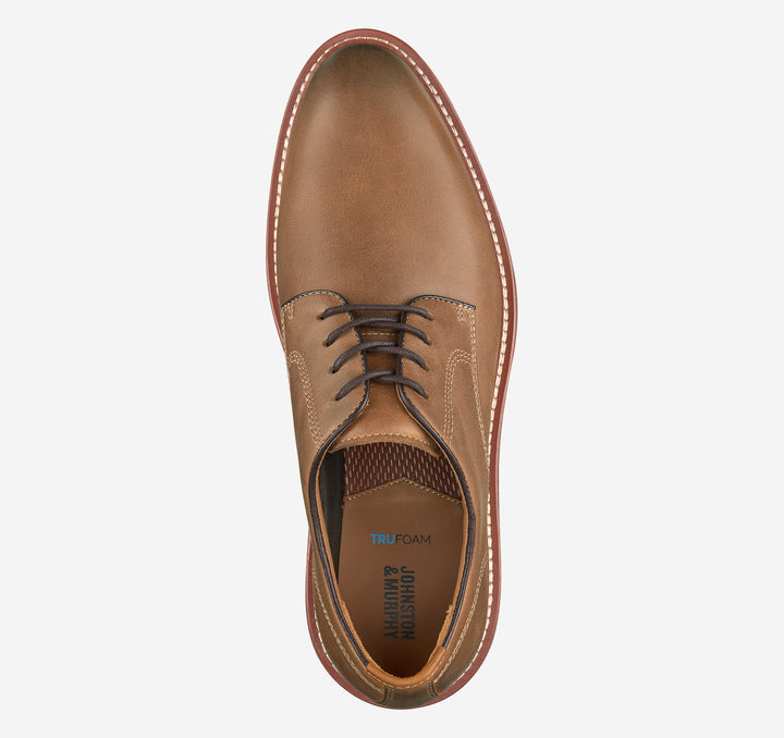 Johnston & Murphy Men's Upton Plain Toe Oiled Tan Full Grain