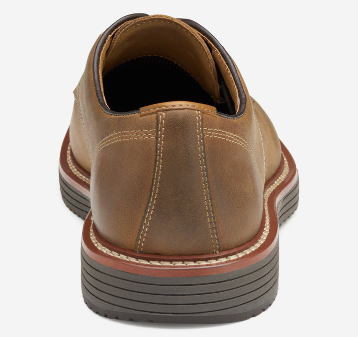 Johnston & Murphy Men's Upton Plain Toe Oiled Tan Full Grain