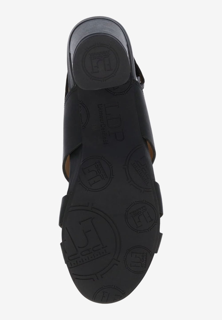 L'Amour Des Pieds Women's Marise Black Waxy Leather - Orleans Shoe Co.