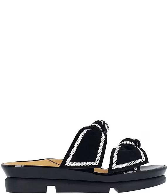 L'Amour Des Pieds Women's Voleta Black Kid Suede White - Orleans Shoe Co.