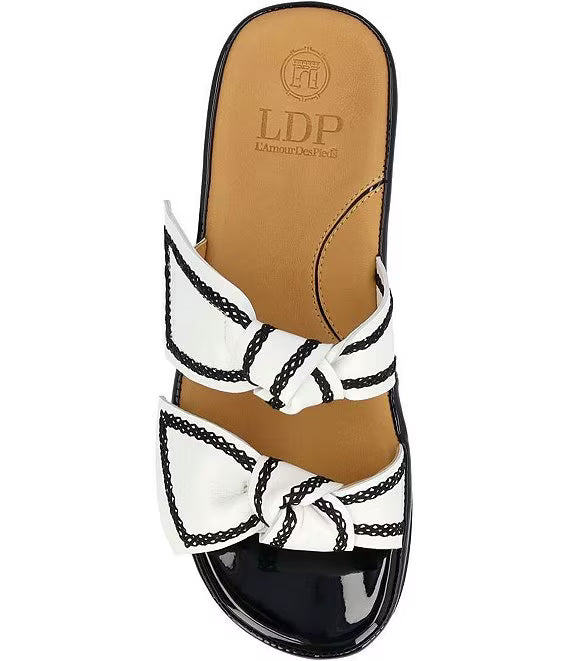 L'Amour Des Pieds Women's Voleta White Capri Kid Black - Orleans Shoe Co.