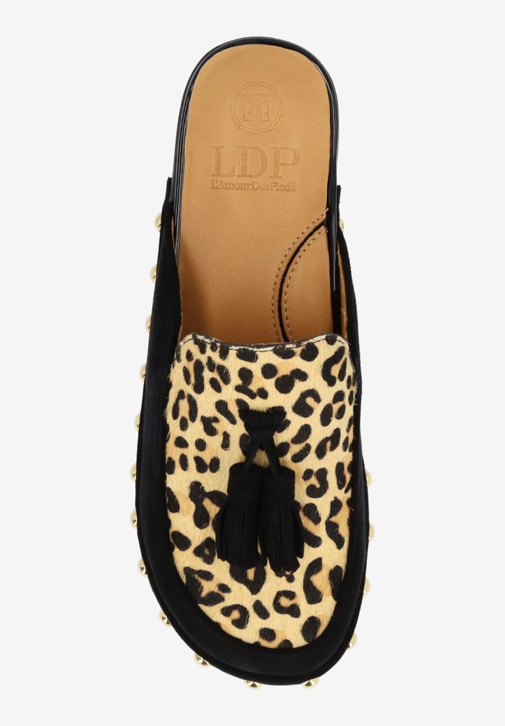 L'Amour Des Pieds Women's Gracen Black Brown Suede Hair On - Orleans Shoe Co.