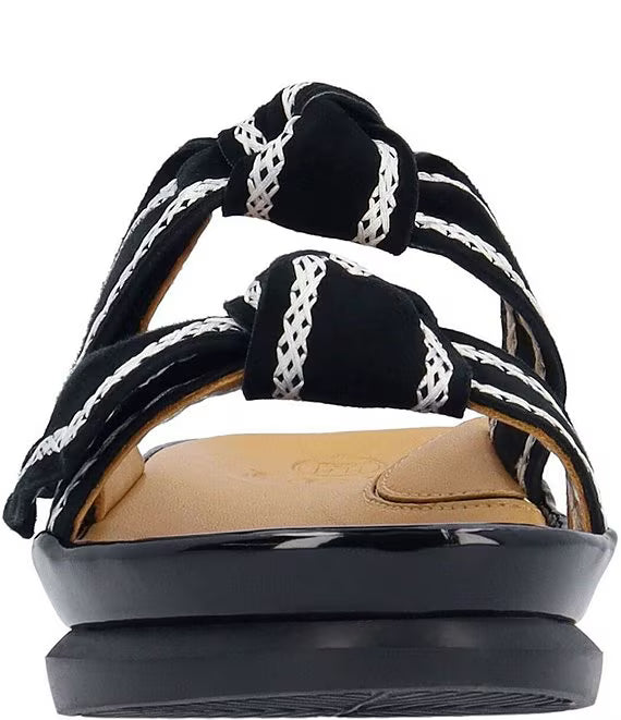 L'Amour Des Pieds Women's Voleta Black Kid Suede White - Orleans Shoe Co.