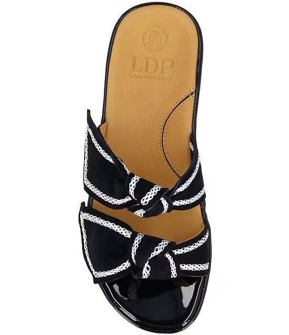 L'Amour Des Pieds Women's Voleta Black Kid Suede White - Orleans Shoe Co.