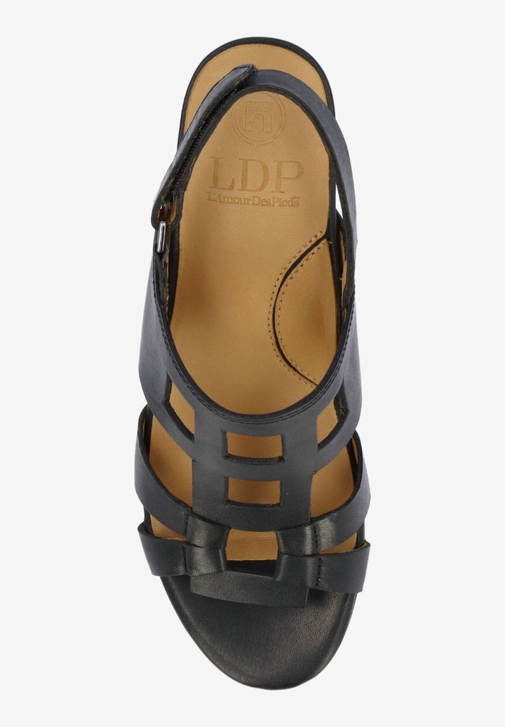 L'Amour Des Pieds Women's Marise Black Waxy Leather - Orleans Shoe Co.