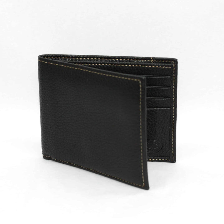 Torino Tumbled Glove Leather Billfold Wallet Black