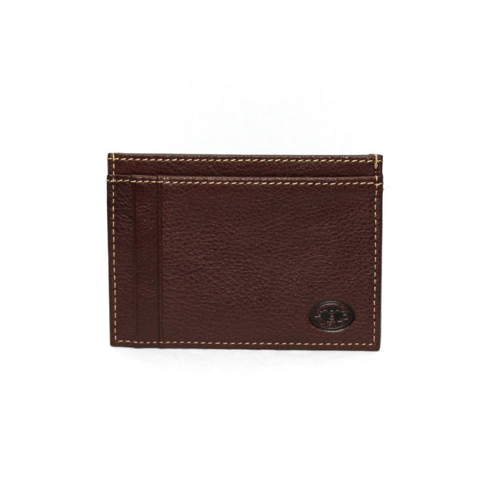 Torino Tumbled Glove Leather ID Card Case Brown