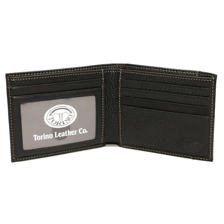 Torino Tumbled Glove Leather Billfold Wallet Black