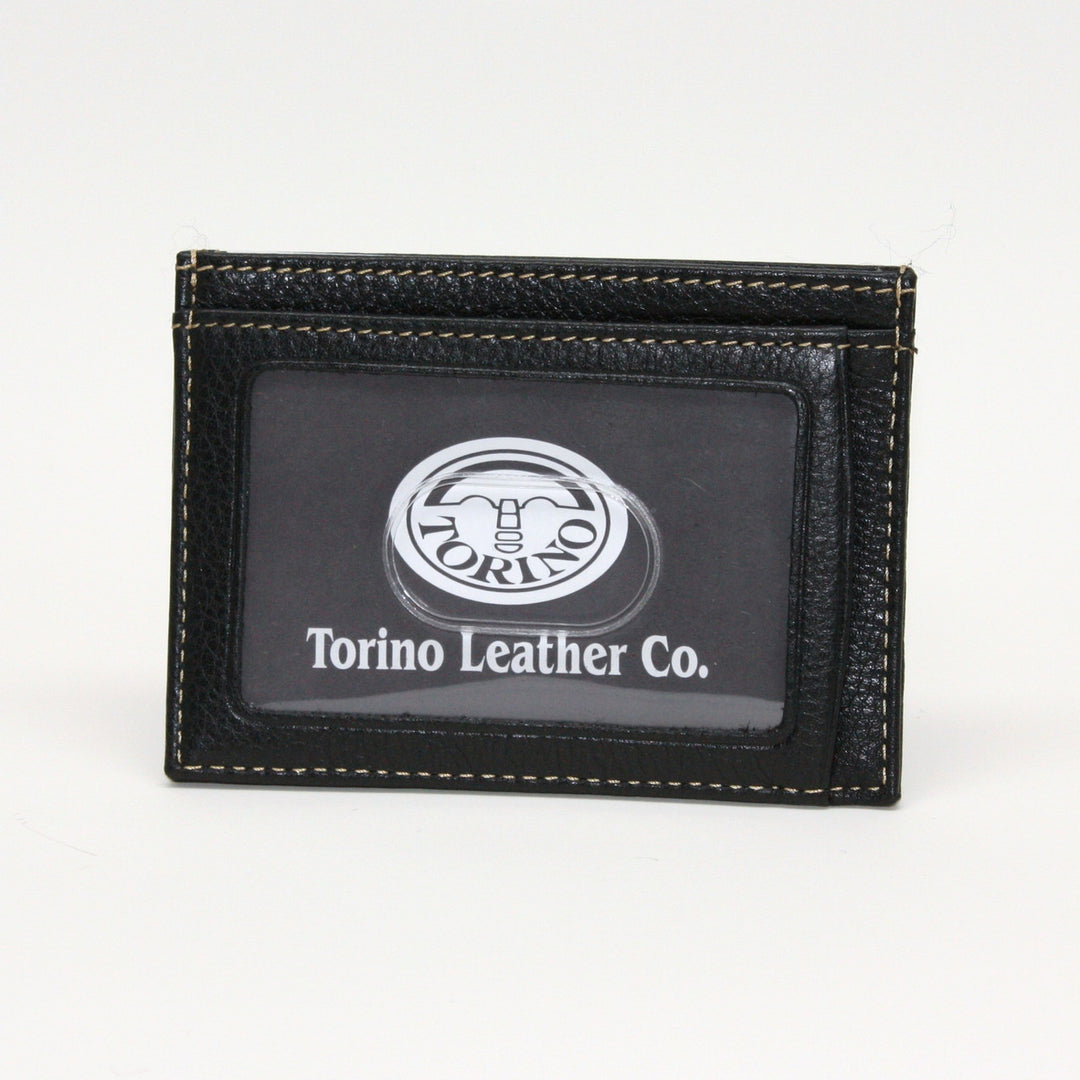 Torino Tumbled Glove Leather ID Card Case Black