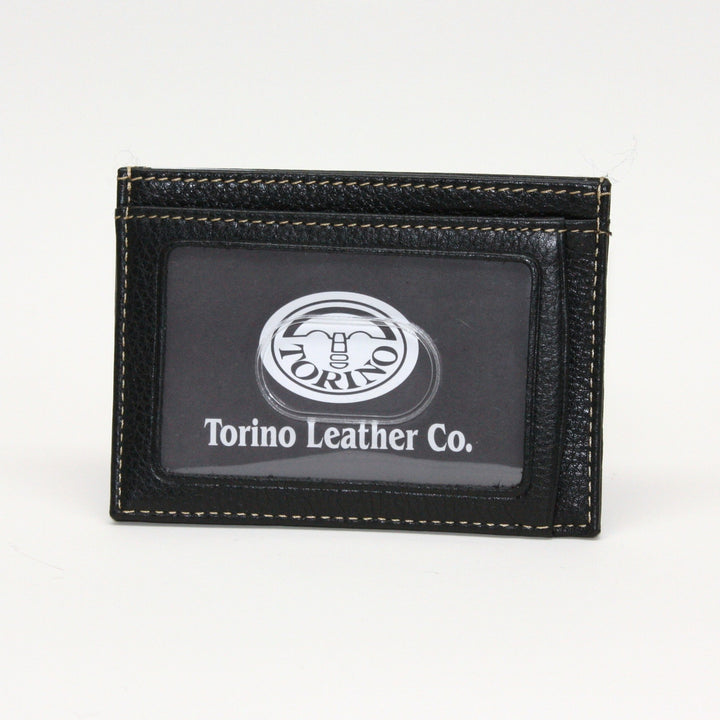 Torino Tumbled Glove Leather ID Card Case Black