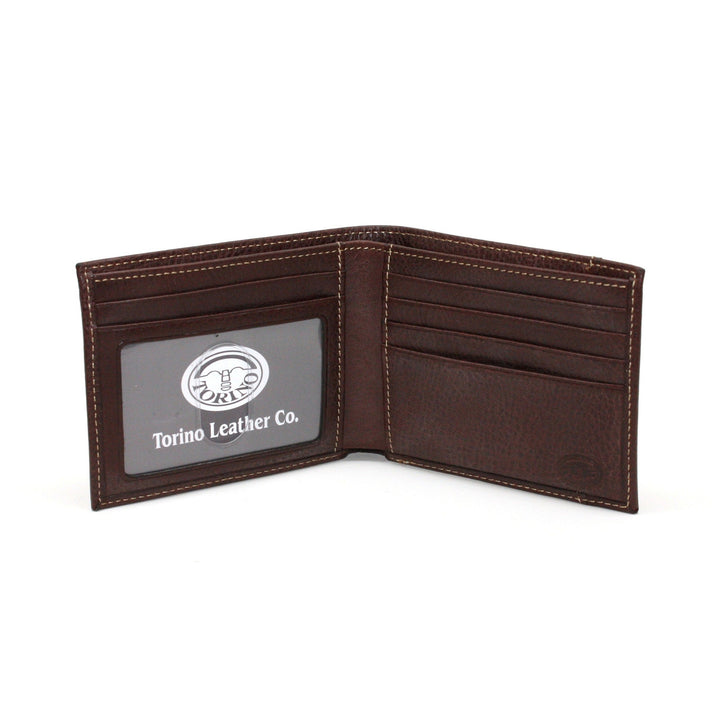 Torino Tumbled Glove Leather Billfold Wallet Brown