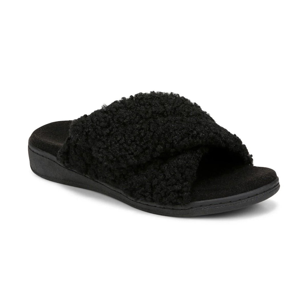Vionic Women's Relax II Black Shearling - Orleans Shoe Co.