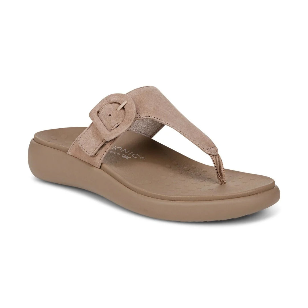Vionic Women’s Activate Recovery Sandal Taupe Suede - Orleans Shoe Co.