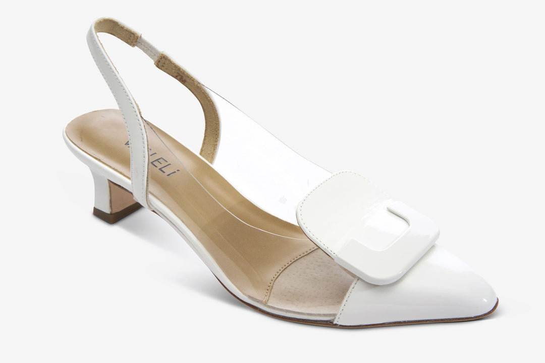 Vaneli Women's Tamira White Patent - Orleans Shoe Co.