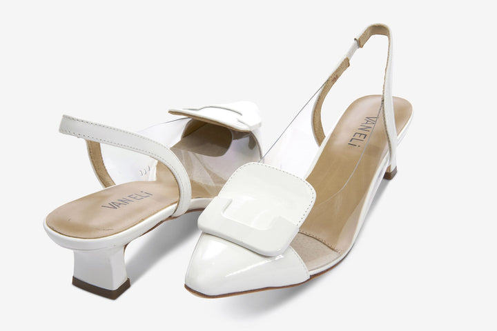 Vaneli Women's Tamira White Patent - Orleans Shoe Co.