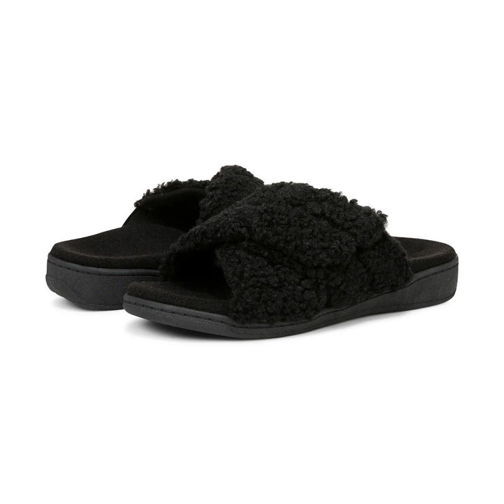 Vionic Women's Relax II Black Shearling - Orleans Shoe Co.