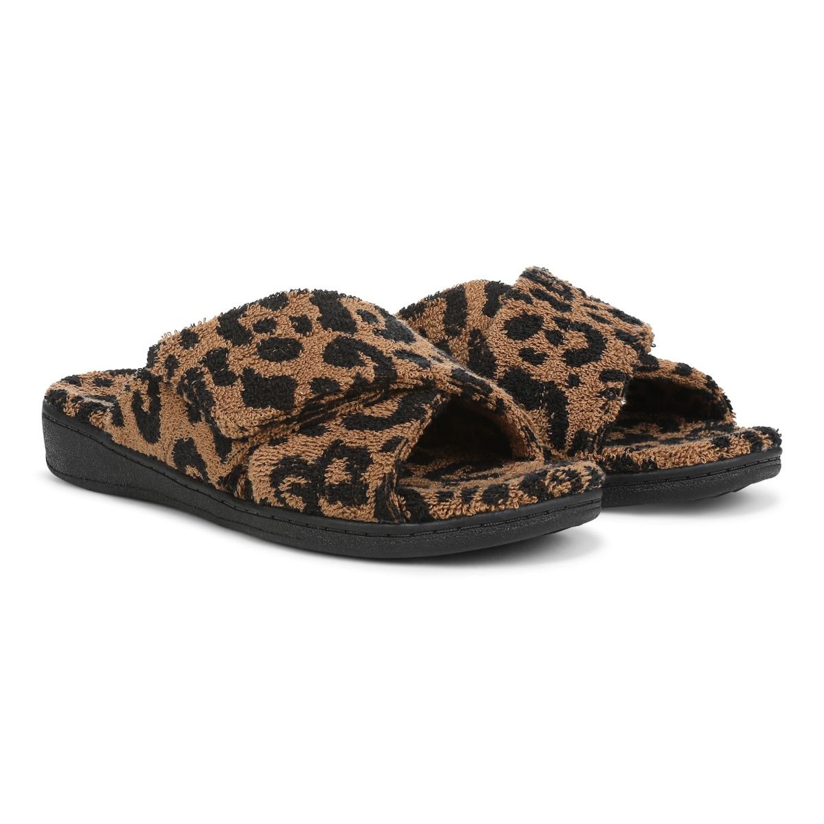 Vionic Women's Relax II Brown Leopard Terry - Orleans Shoe Co.