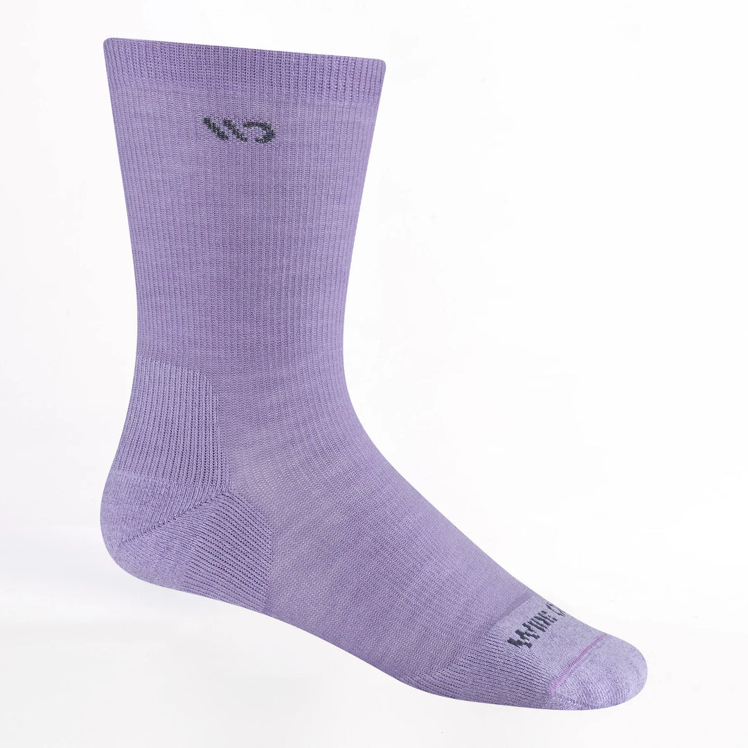 Wide Open Women's Solid Cushioned Crew Socks Lavender 9504 - Orleans Shoe Co.
