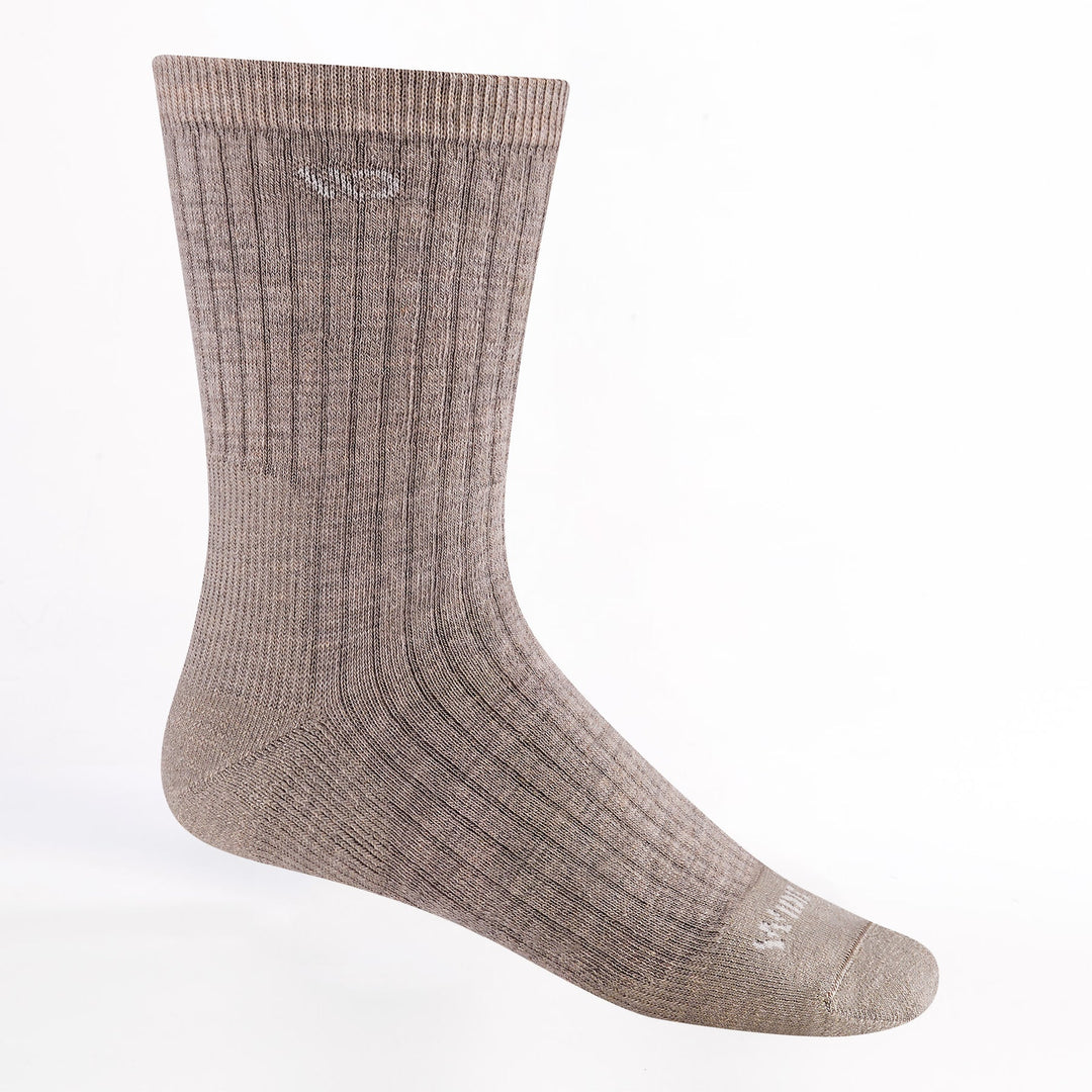 Wide Open Men's Solid Cushioned Micro Crew Socks Rye 9001 - Orleans Shoe Co.