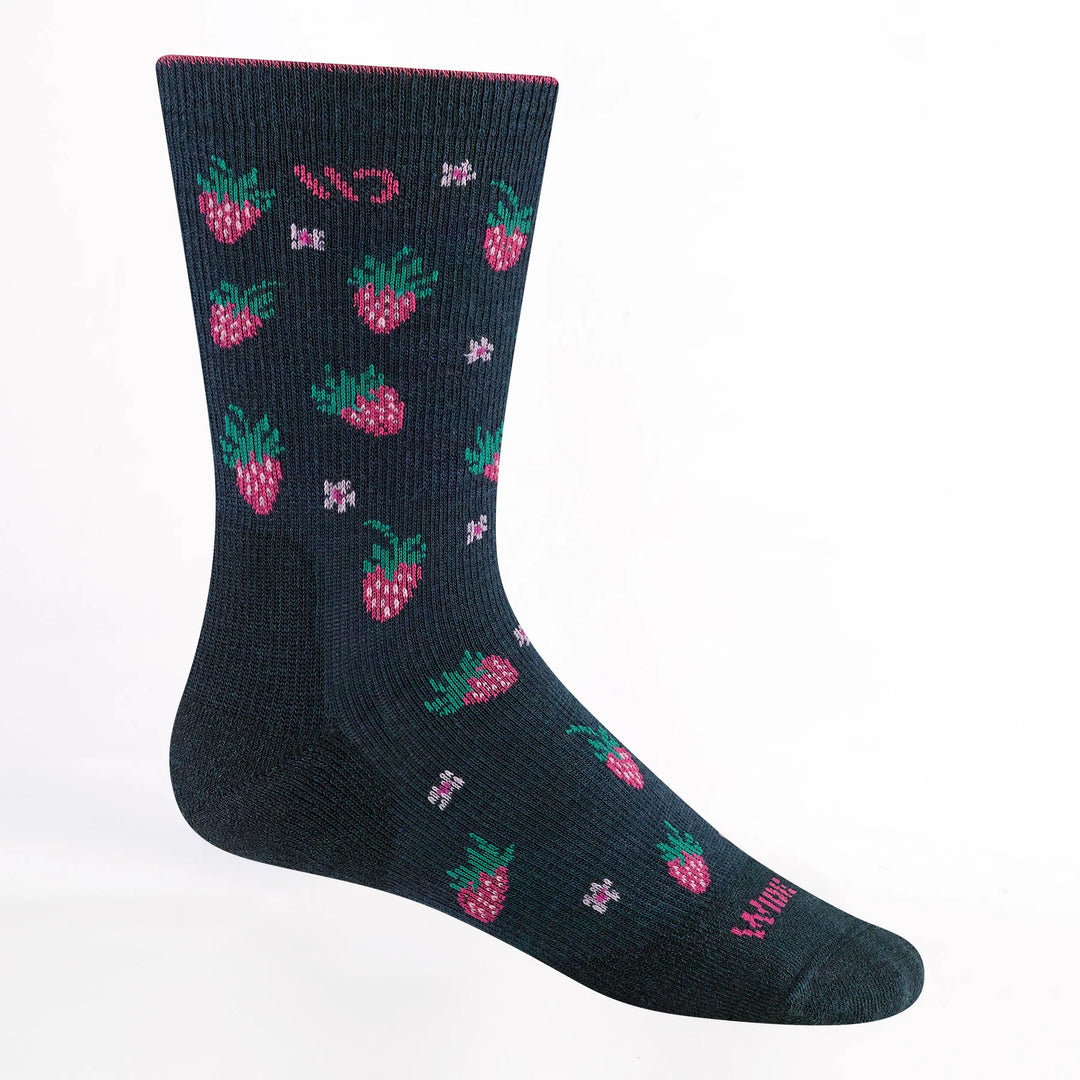 Wide Open Women's Strawberry Fields Cushioned Crew Socks Eclipse 9510 - Orleans Shoe Co.