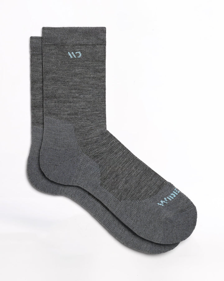 Wide Open Women's Solid Cushioned Crew Socks Gray 9504 - Orleans Shoe Co.