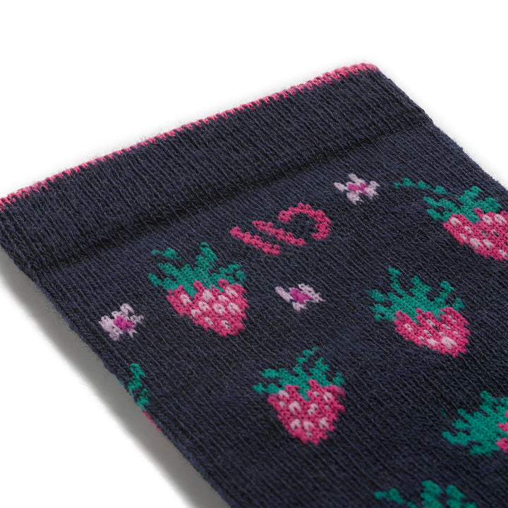 Wide Open Women's Strawberry Fields Cushioned Crew Socks Eclipse 9510 - Orleans Shoe Co.