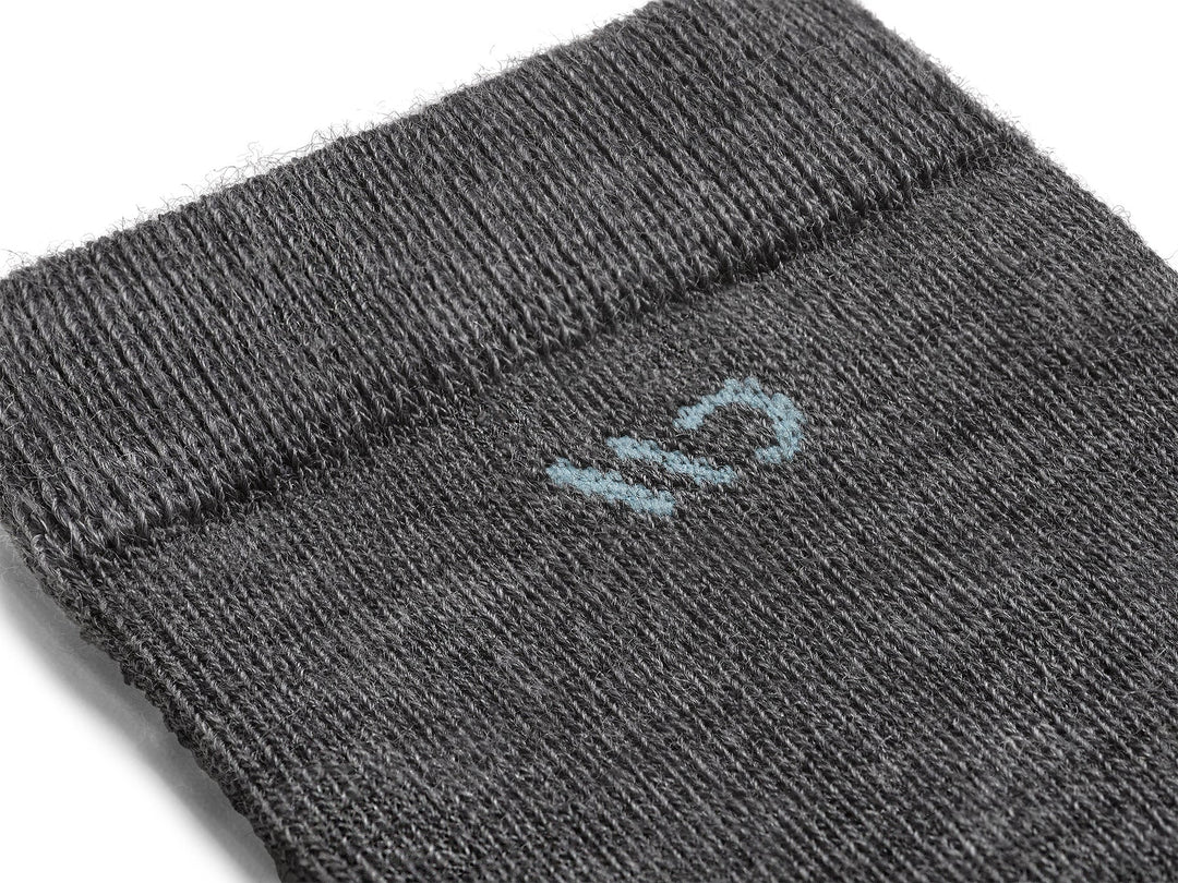 Wide Open Women's Solid Cushioned Crew Socks Gray 9504 - Orleans Shoe Co.