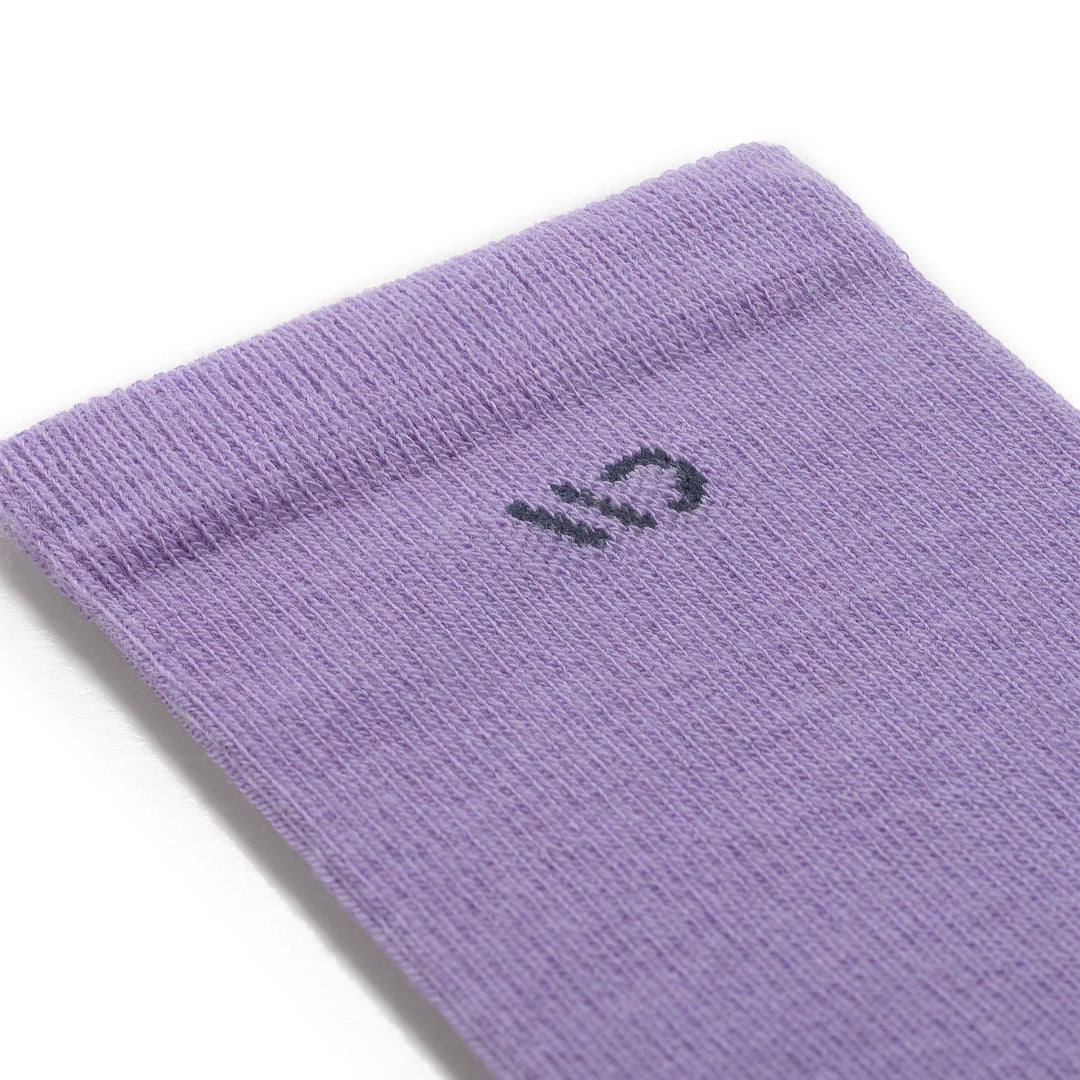 Wide Open Women's Solid Cushioned Crew Socks Lavender 9504 - Orleans Shoe Co.