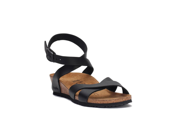 Birkenstock Women's Lola Black Wedge Ankle Strap - Orleans Shoe Co.