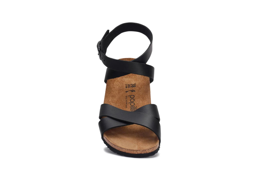 Birkenstock Women's Lola Black Wedge Ankle Strap - Orleans Shoe Co.