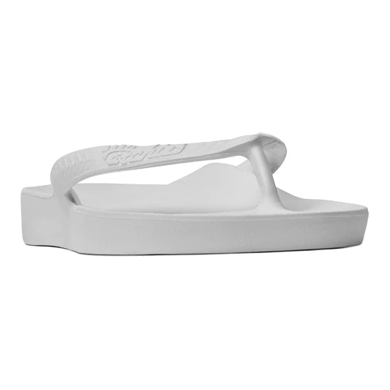 Archies Arch Support Thong Flip Flops High Arch White Unisex Men 4