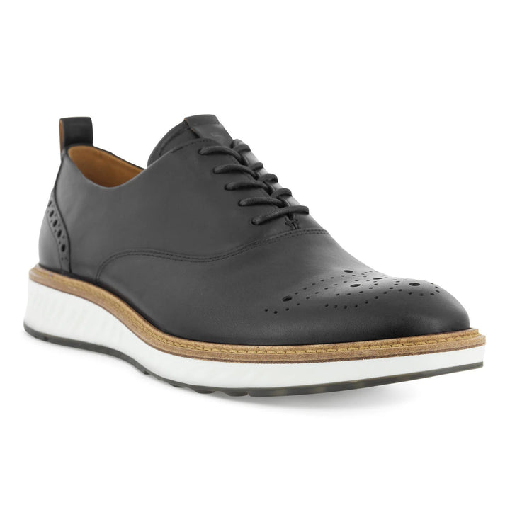 Men's Ecco St. 1 Hybrid Oxford Wing Shoe Black - Orleans Shoe Co.