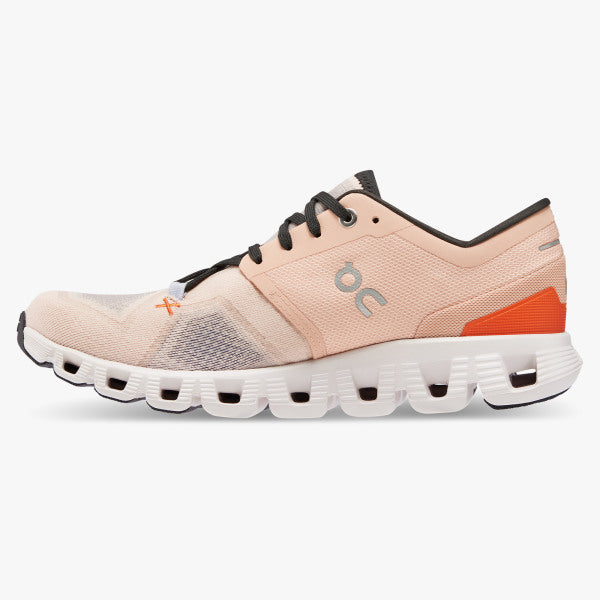 Women's On Running Cloud X 3 Rose Sand - Orleans Shoe Co.