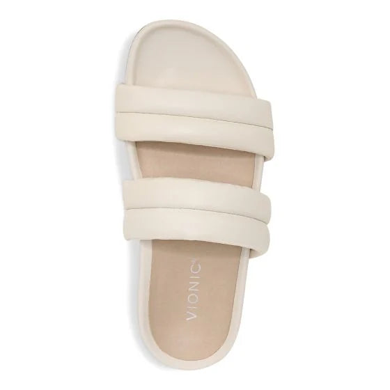 Vionic Women’s Mayla Slide Sandal Cream - Orleans Shoe Co.