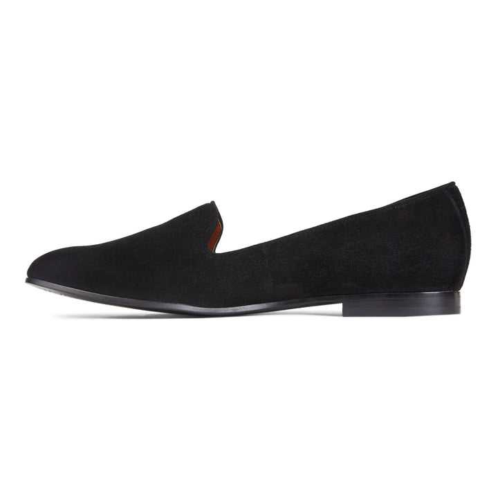 Vionic Women’s Willa Slip On Flat Black Suede - Orleans Shoe Co.