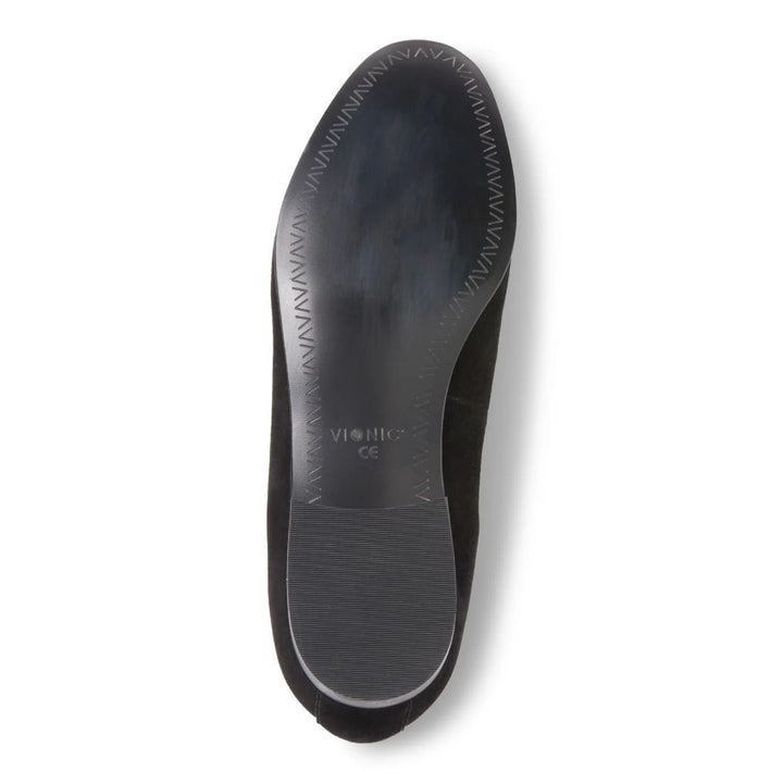 Vionic Women’s Willa Slip On Flat Black Suede - Orleans Shoe Co.