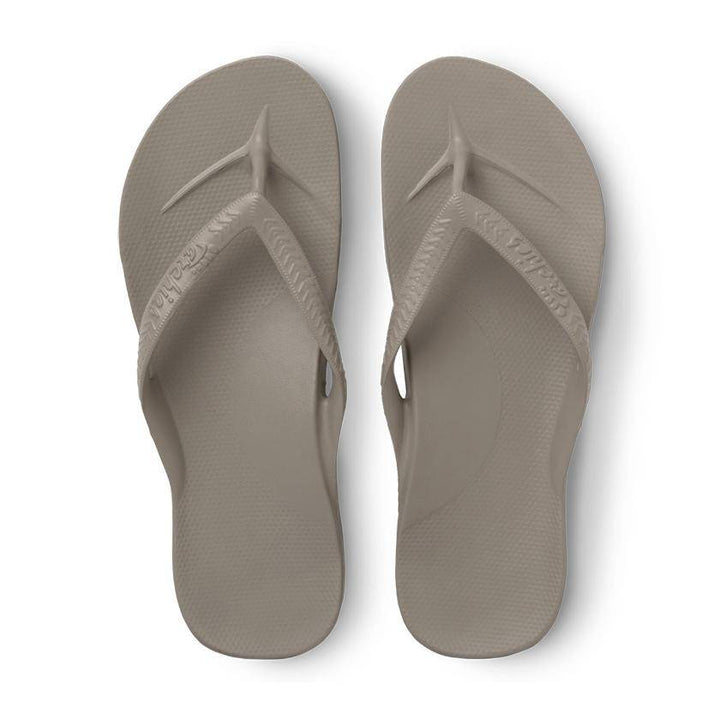 Archie's  Support Flip Flops Taupe - Orleans Shoe Co.