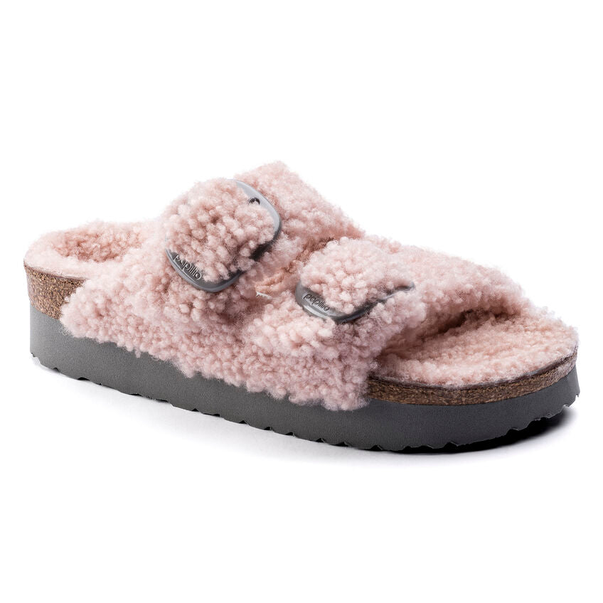 Birkenstock Arizona Big Buckle Shearling Sandals | Black | Size 40 | Shopbop