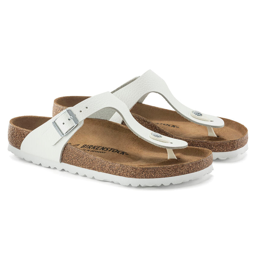 Birkenstock Women's Gizeh Leather White - Orleans Shoe Co.