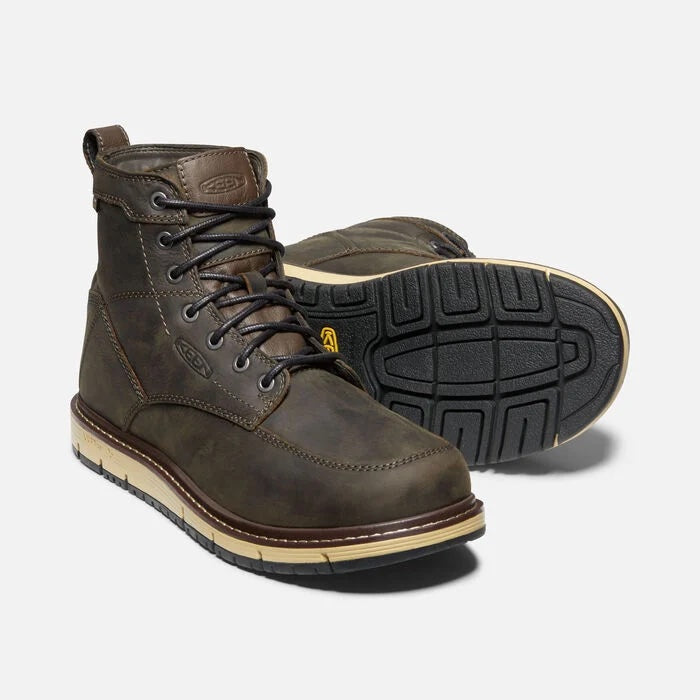 Men's San Jose Waterproof Boot Soft Toe Cascade Brown/Black - Orleans Shoe Co.