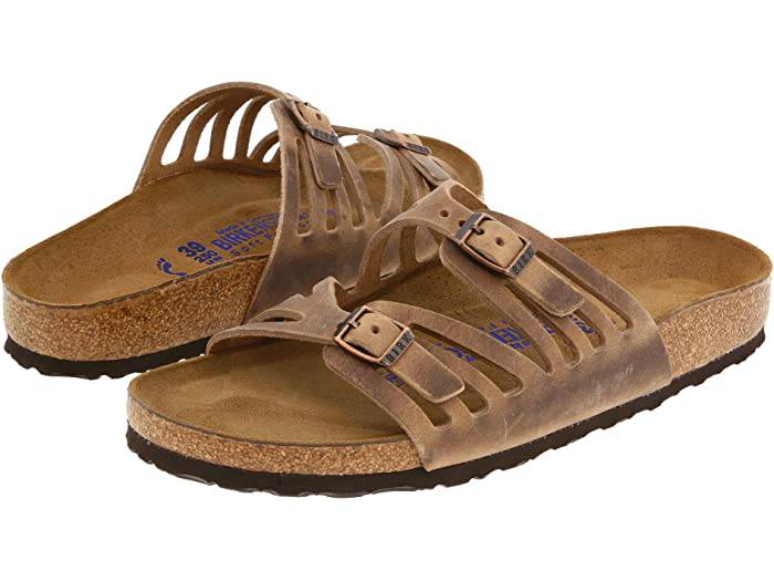 Granada Tobacco Oiled Leather Soft Footbed Sandal - Orleans Shoe Co.