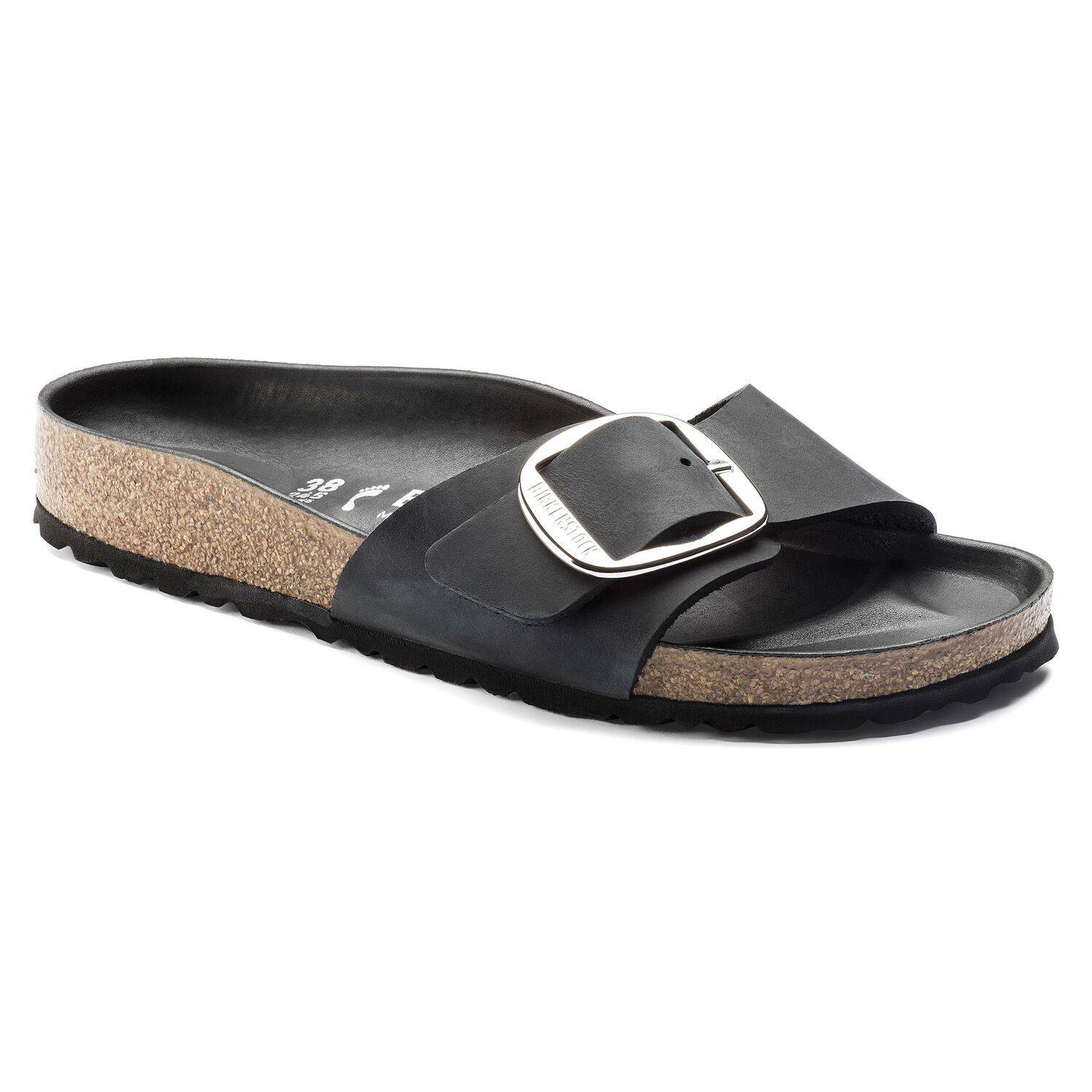 【新品】BIRKENSTOCK Madrid 26cm Madrid Big Buckle Natural Leather Patent High Shine New