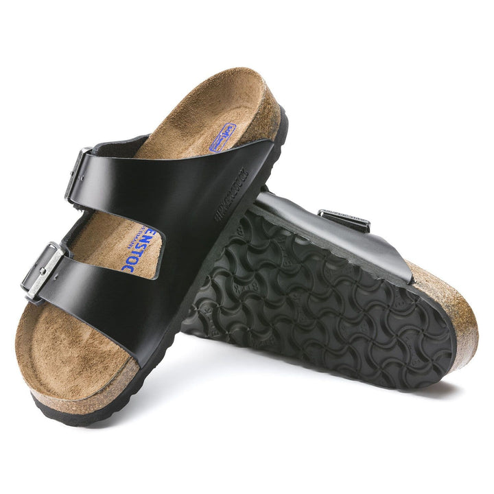 Arizona Black Amalfi Leather Soft Footbed Sandal - Orleans Shoe Co.