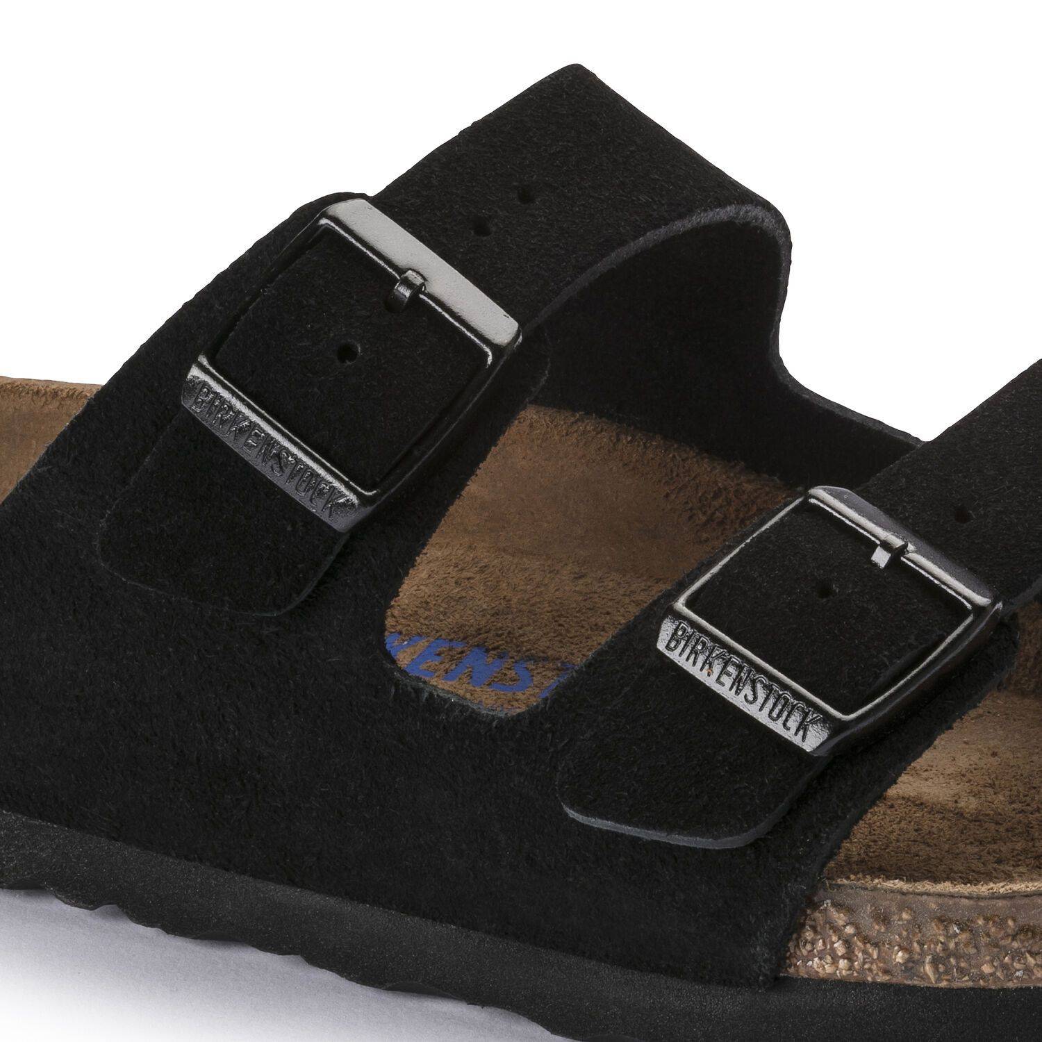 Birkenstock Arizona Black Suede Soft Footbed 44