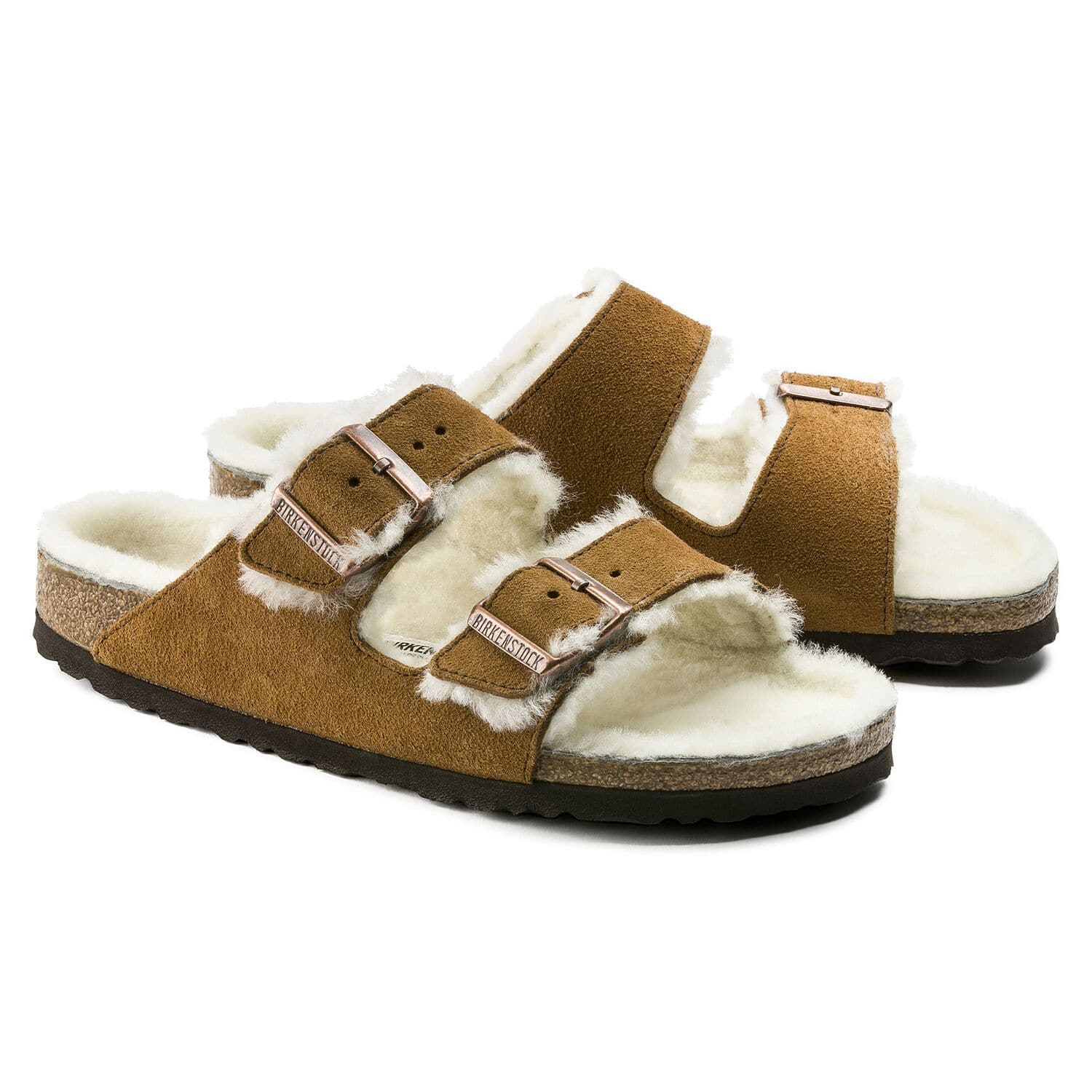 New w/o Box Birkenstock Arizona Fur Shearling Nude Narrow - Select Size |  eBay