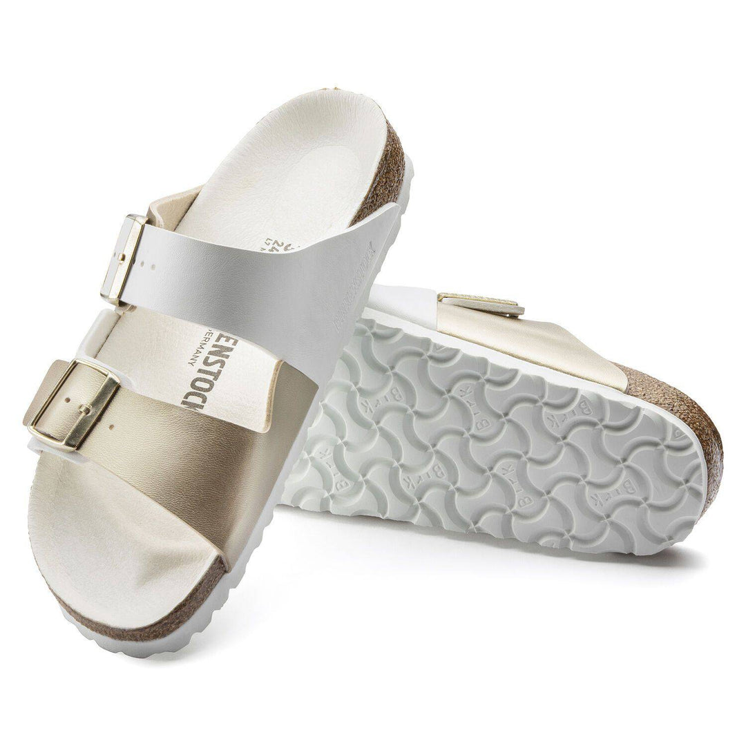 Women's Arizona Split White/Gold - Orleans Shoe Co.